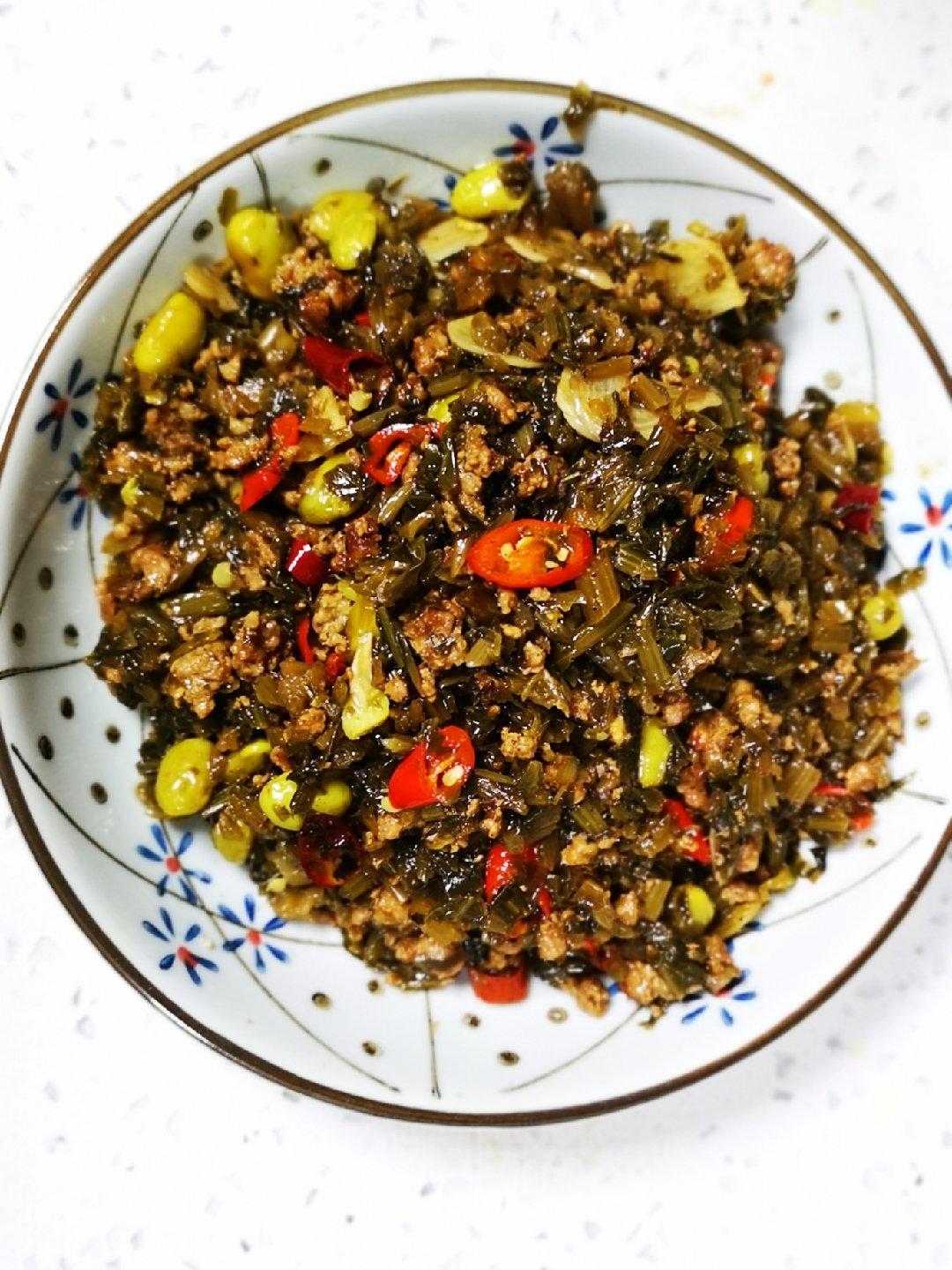 雪菜毛豆炒肉丝