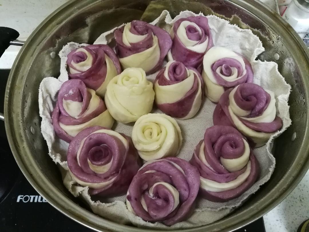 紫薯玫瑰花馒头