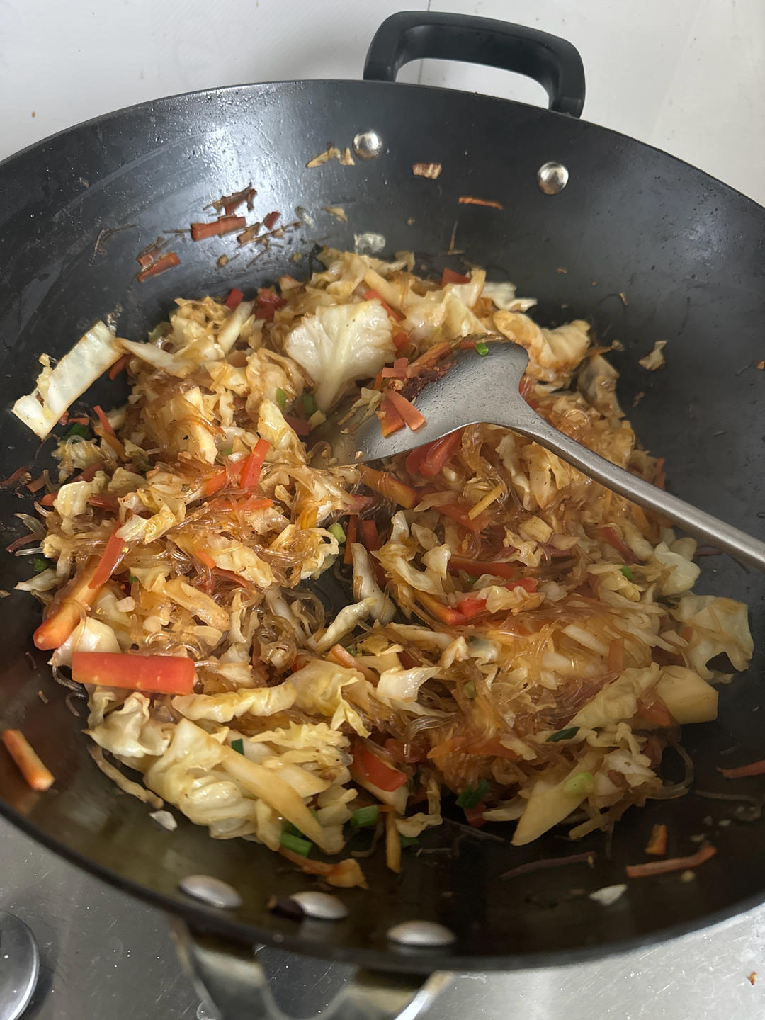 简单易做，快手家常菜，包菜炒粉丝