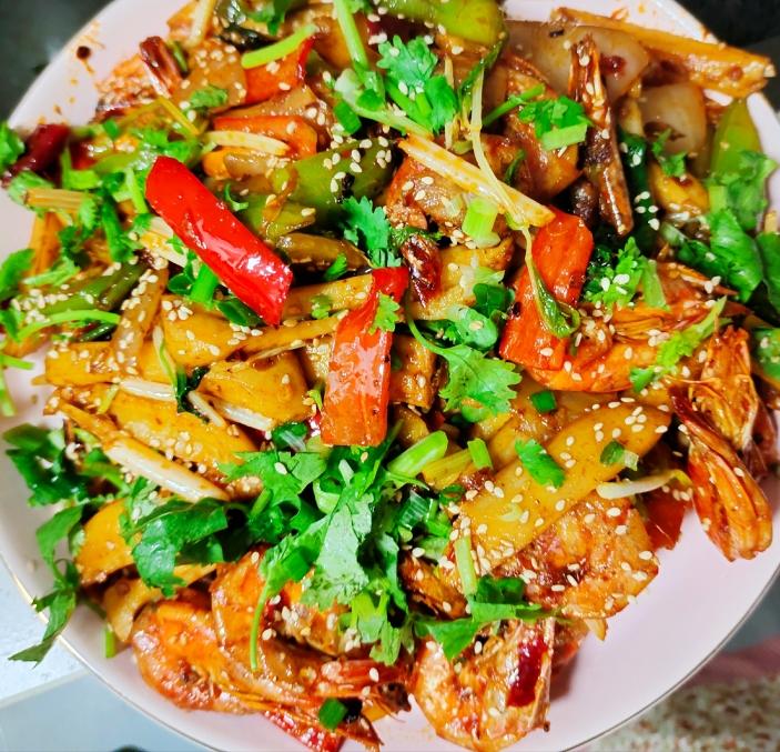 干锅虾（省时省油还好吃）