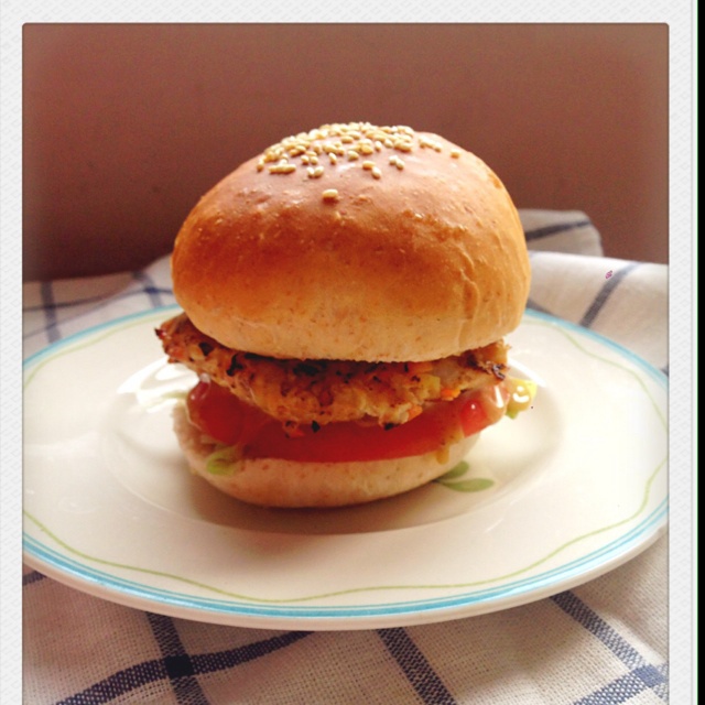 健康少油版鸡肉汉堡