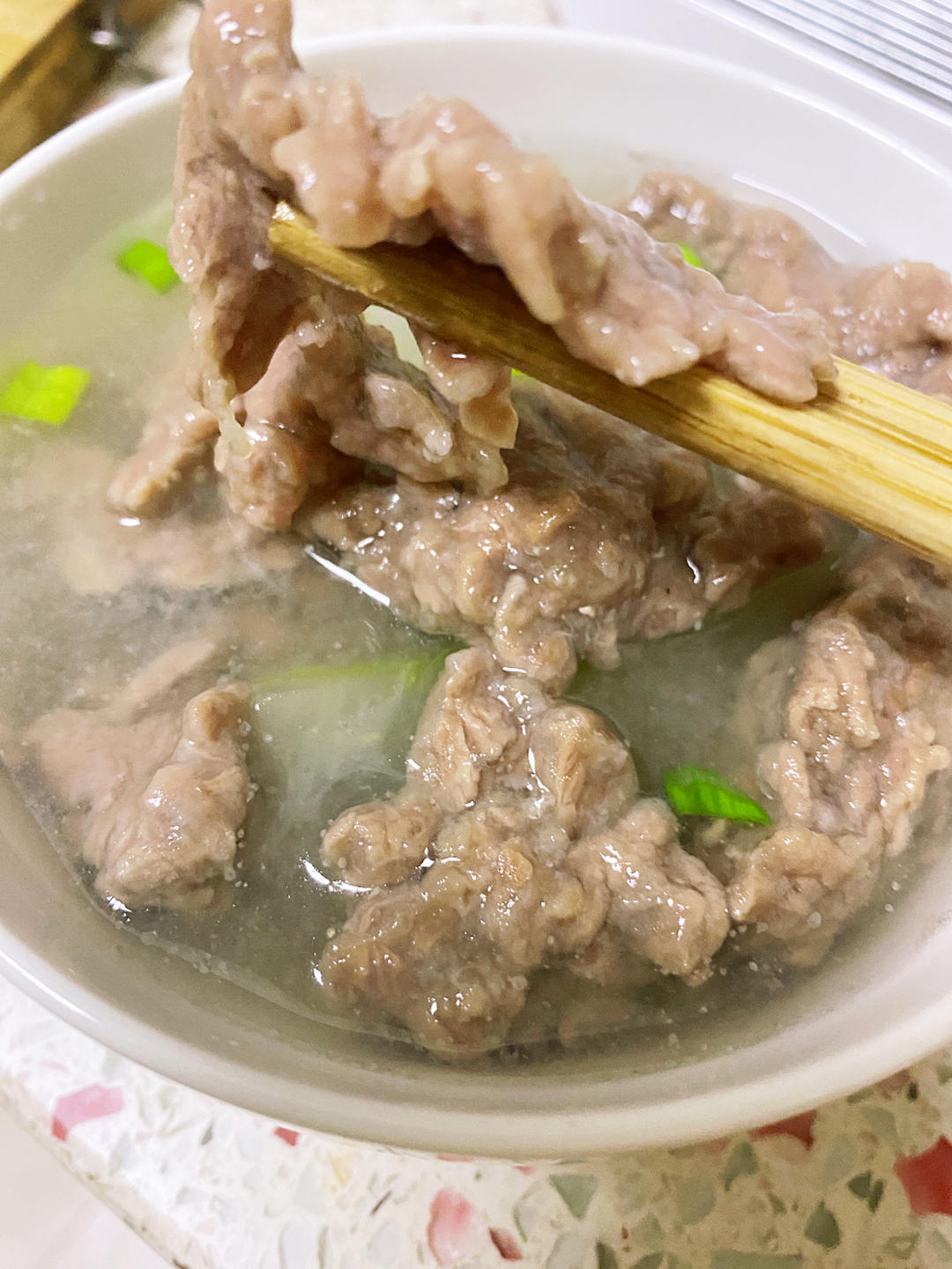鲜掉眉毛！！！冬瓜滑肉汤（牛肉低脂版）