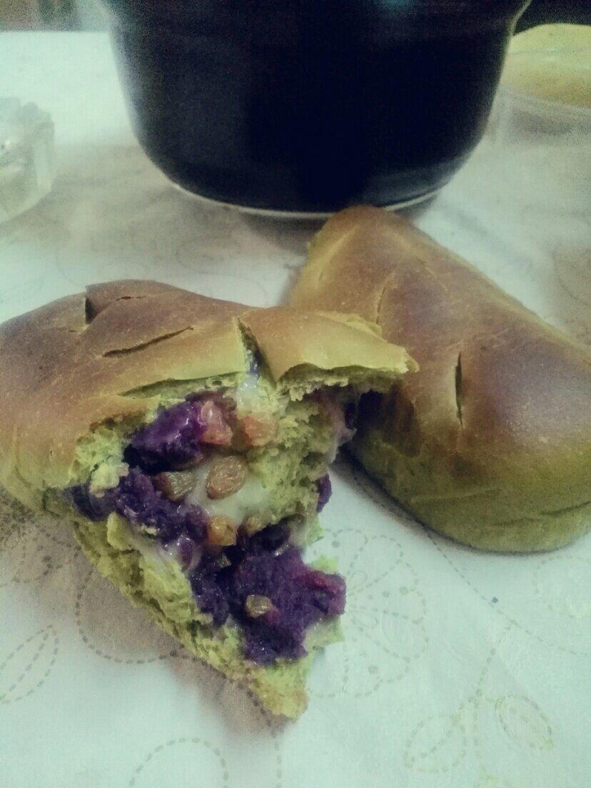 馅料超多超满足的抹茶麻薯软欧包