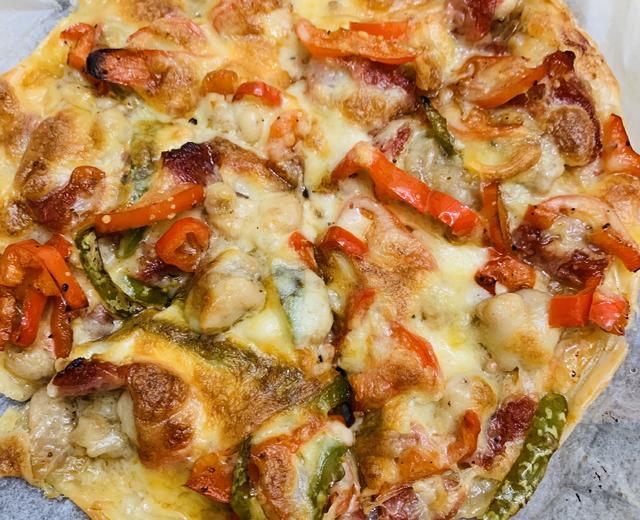 简易鸡肉香肠披萨的做法