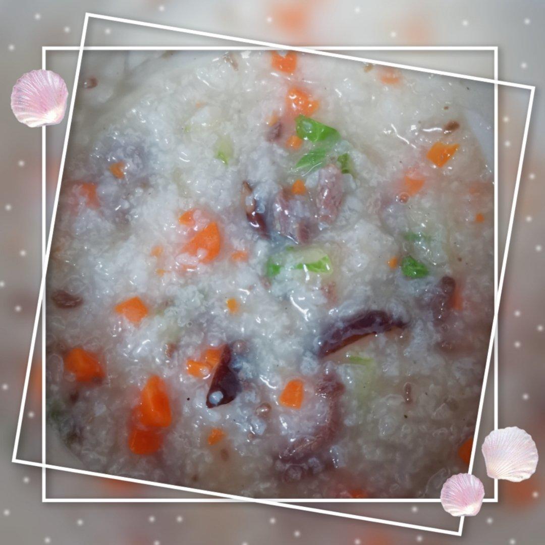 香菇菠菜牛肉粥