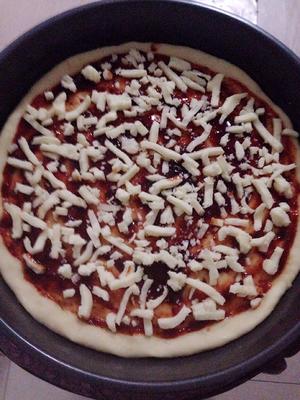 自制香菇火腿披萨的做法 步骤5