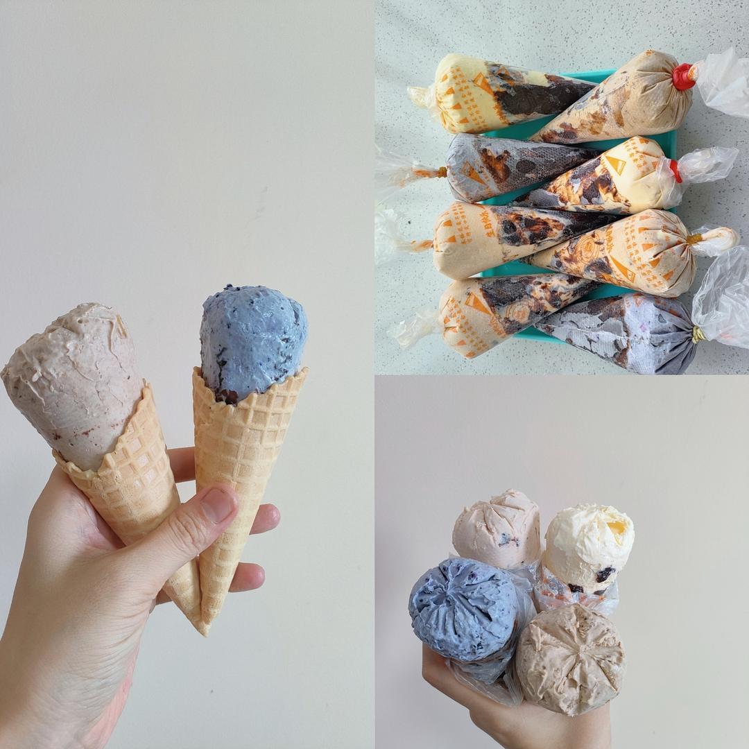 一个裱花袋自制脆皮冰淇淋 ❗️简单又好吃～