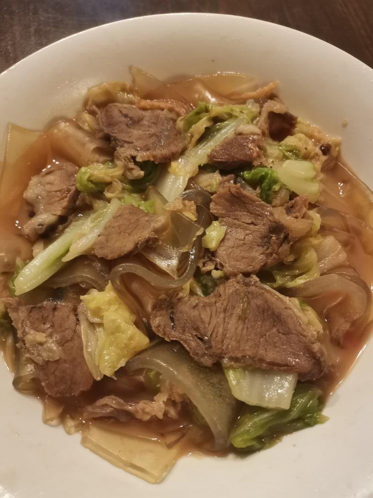 熟牛肉炒大白菜