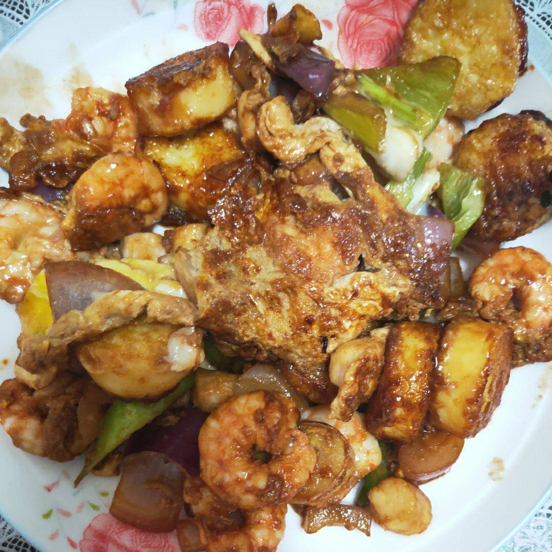 铁板海鲜日本豆腐 Seafood with Japanese Dofu