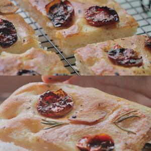 烤100个面包｜意式佛卡夏面包（佐油浸小番茄的做法 步骤3