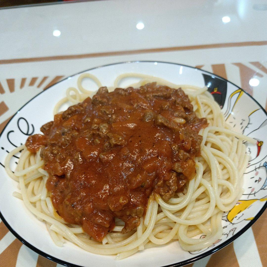 （完胜必胜客的）番茄肉酱意大利面～