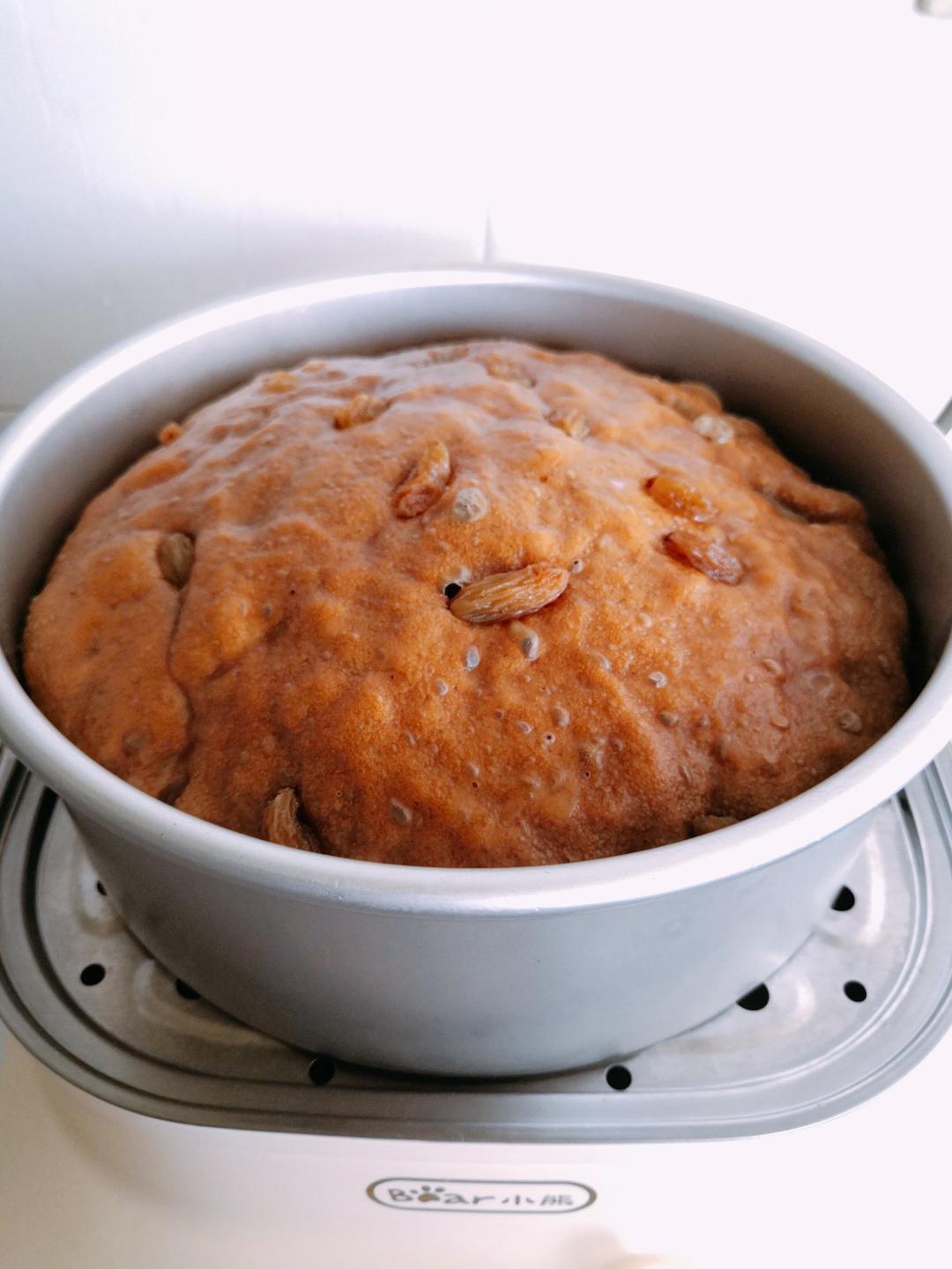 Q弹柔软的红糖葡萄干发糕