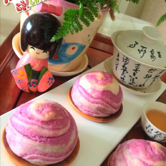 肥妈美食荐碟：中秋佳节团团圆圆~紫薯芋泥蛋黄酥~的做法