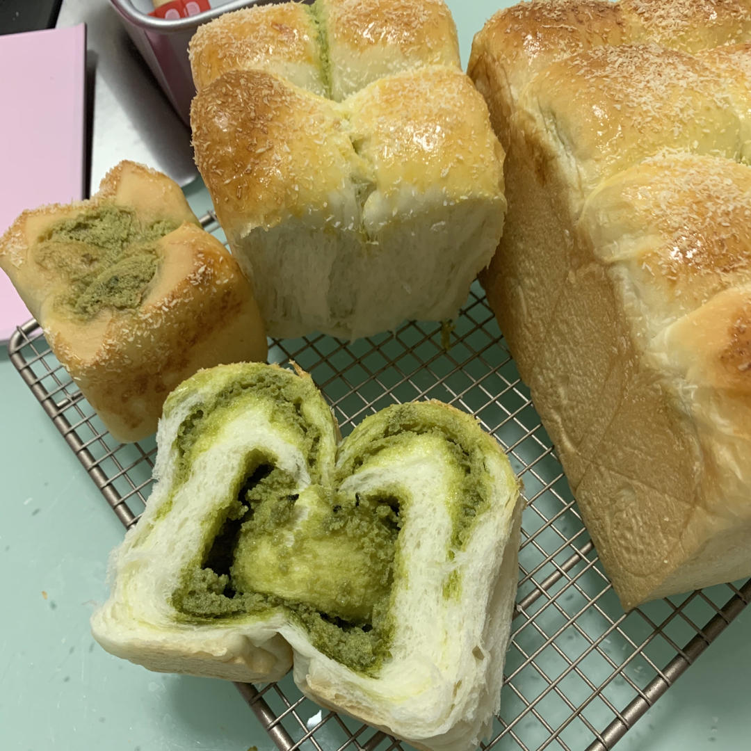 抹茶奶酥小金砖（70%中种吐司）