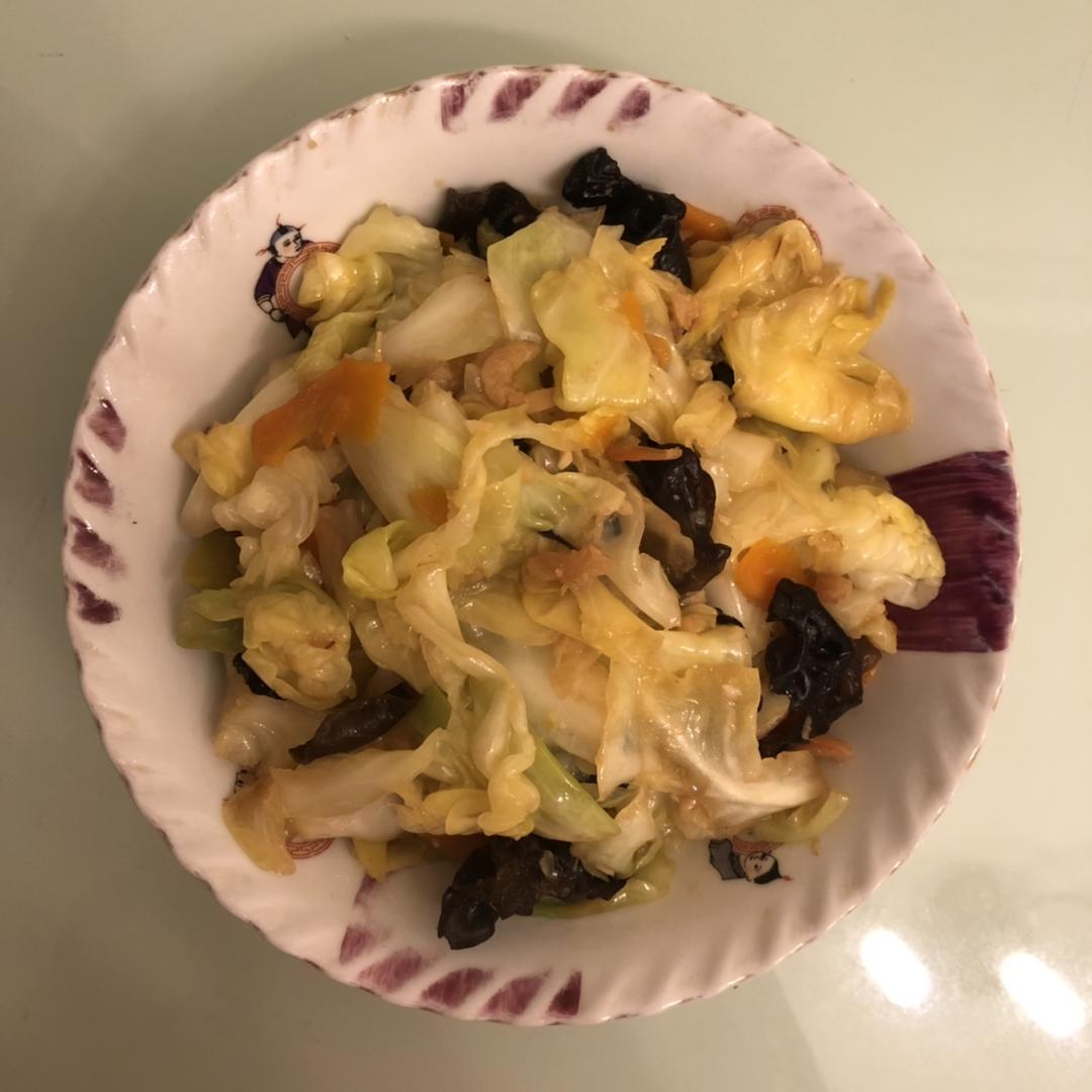 木耳胡萝卜炒白菜