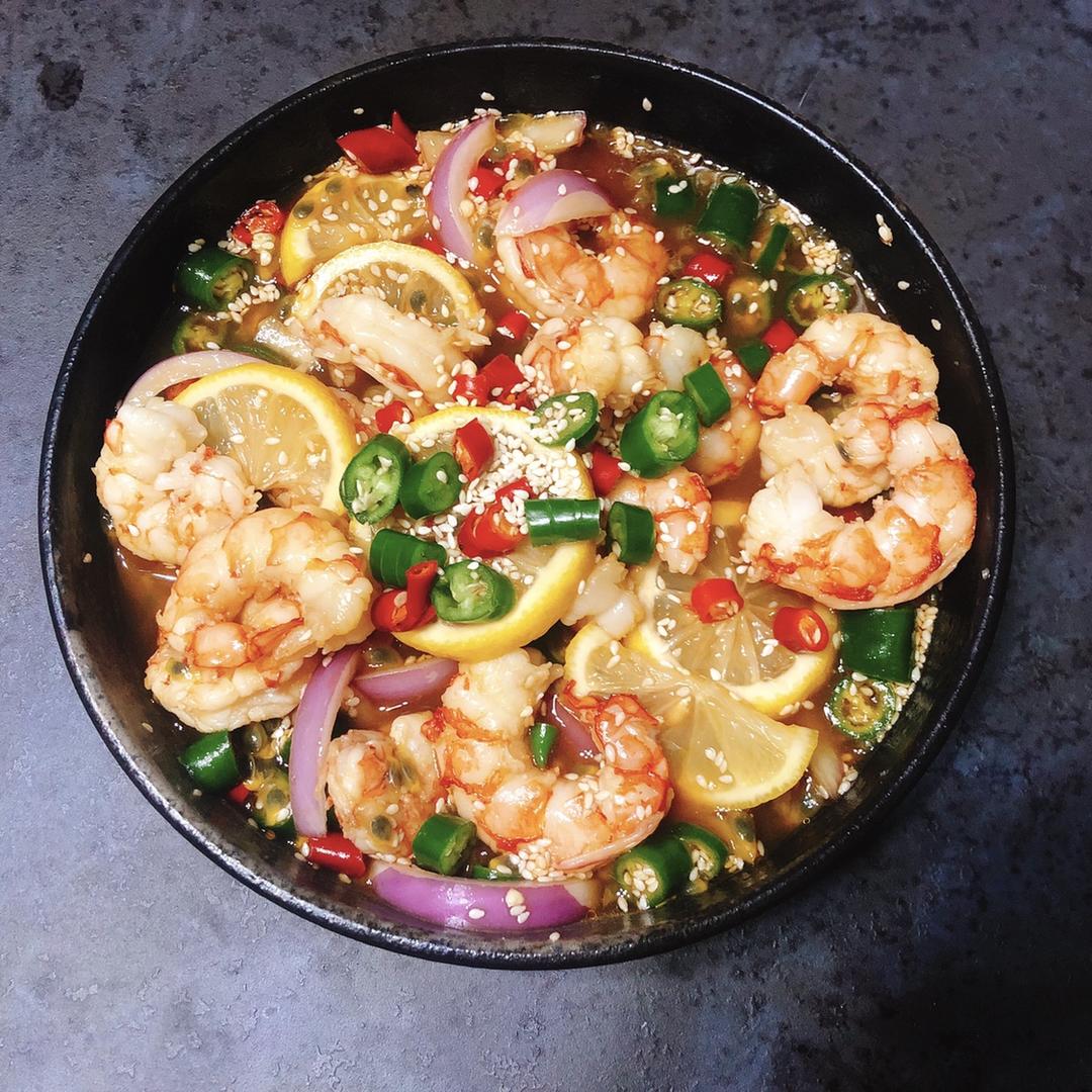 酸酸辣辣柠檬虾