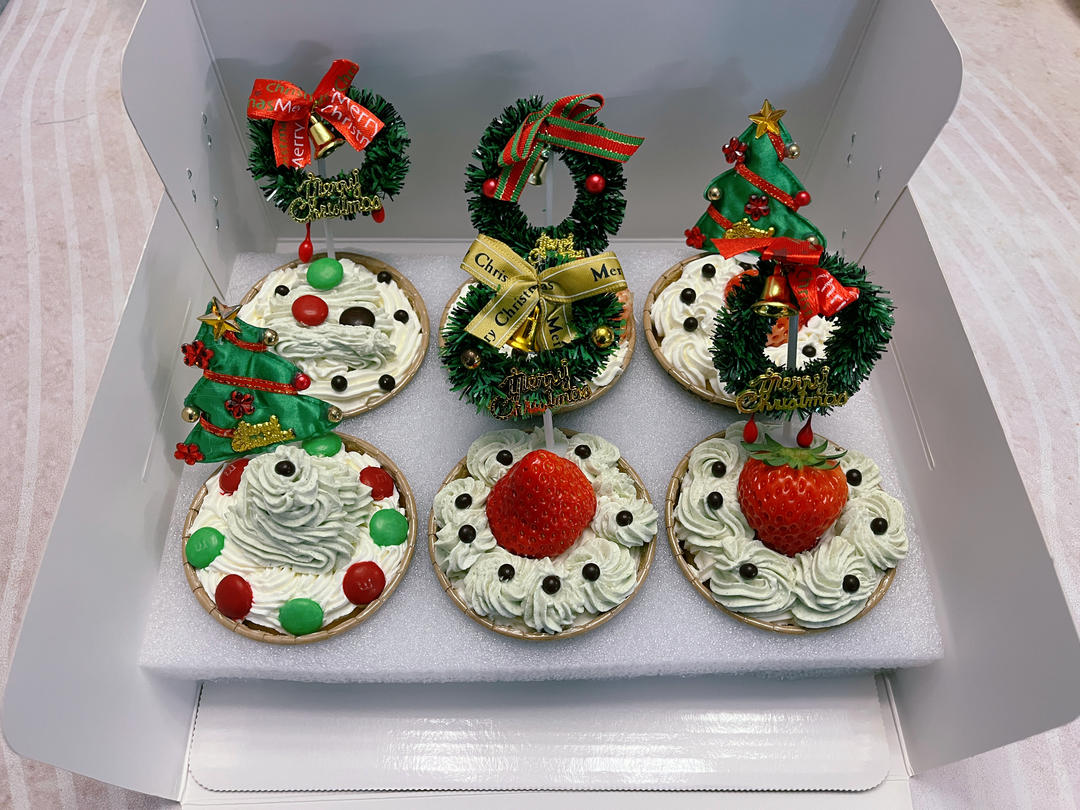 超可爱圣诞主题纸杯蛋糕🎄一次学会9种❗️
