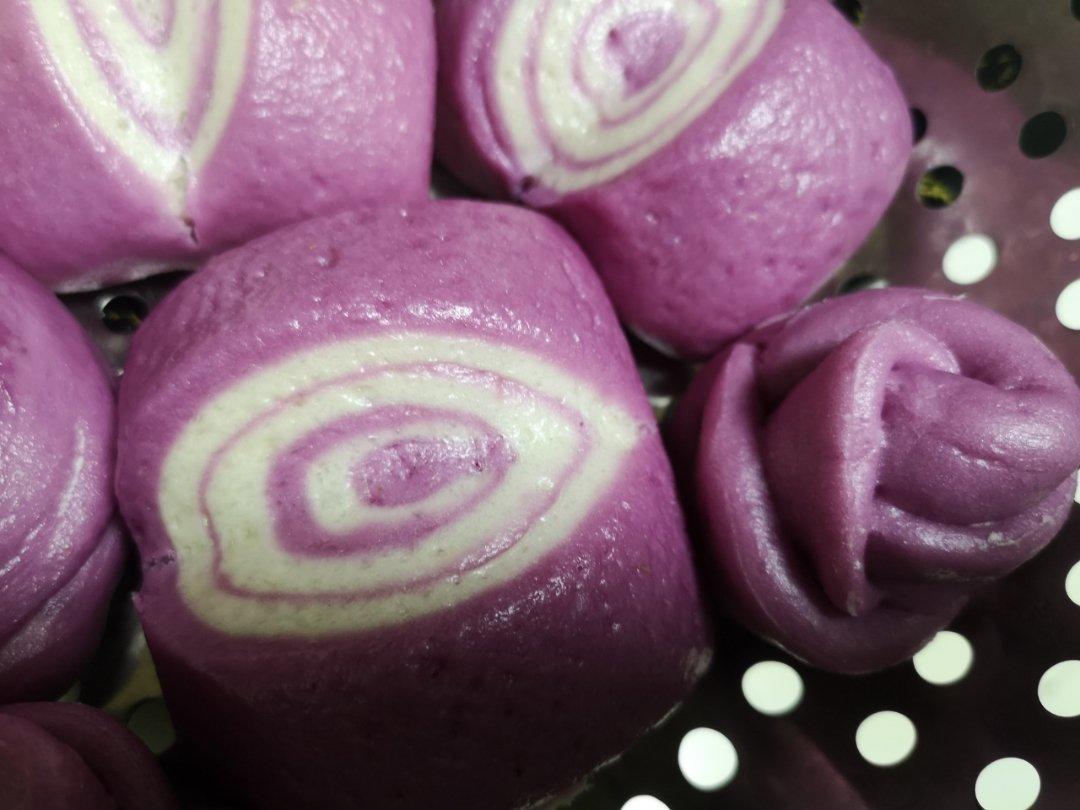 紫薯玫瑰花馒头