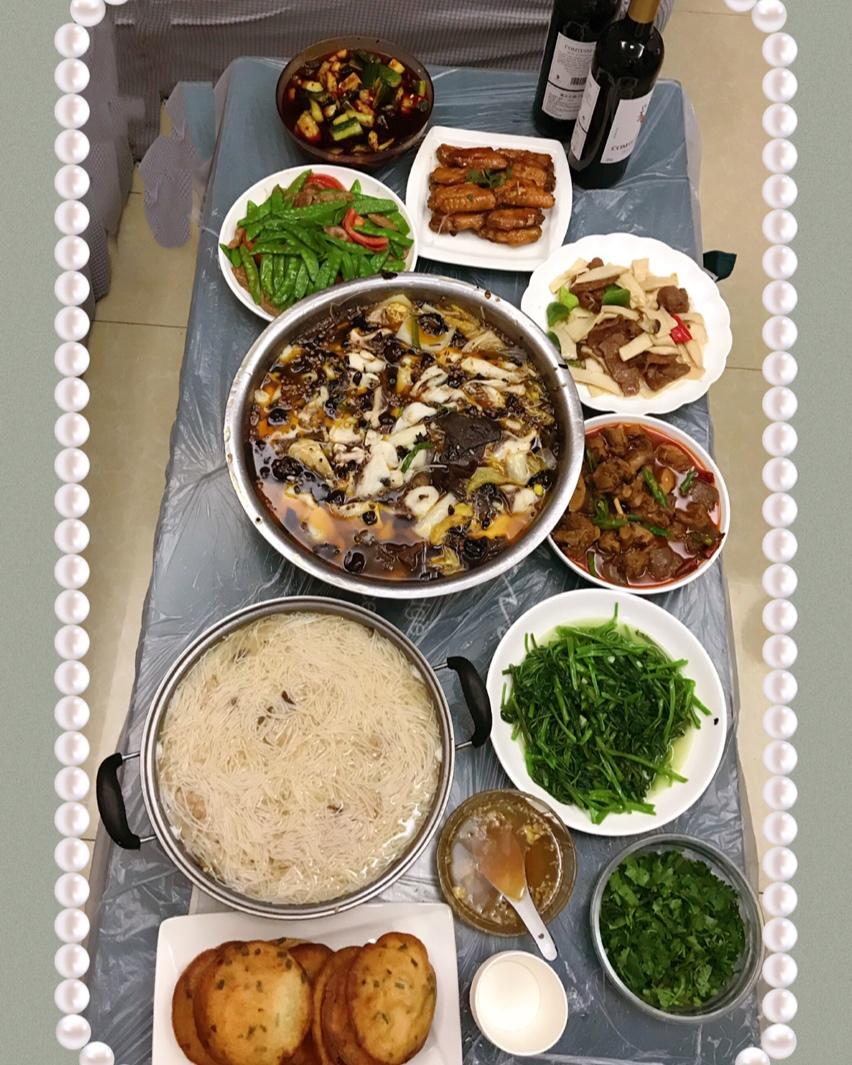 今天请客很多菜