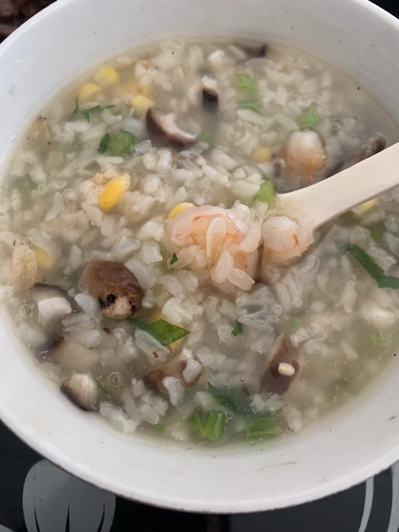 虾仁青菜粥