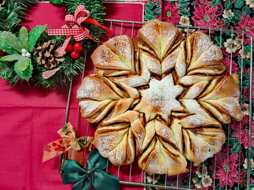 ins风圣诞节雪花豆沙面包---错过了夏天的风秋天的雨 不能再错过冬天的雪花