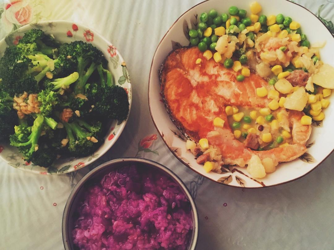 和风早餐——盐煎三文鱼