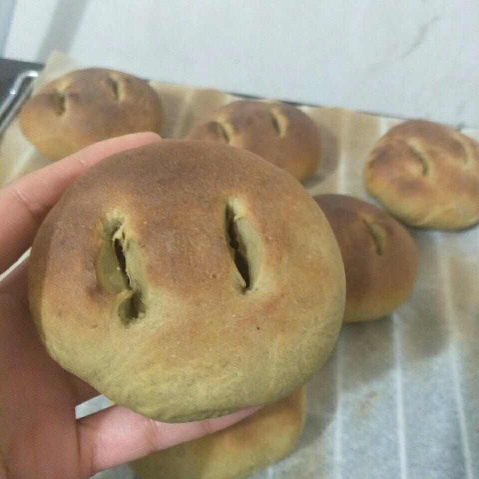 抹茶豆沙小面包（无油脂）