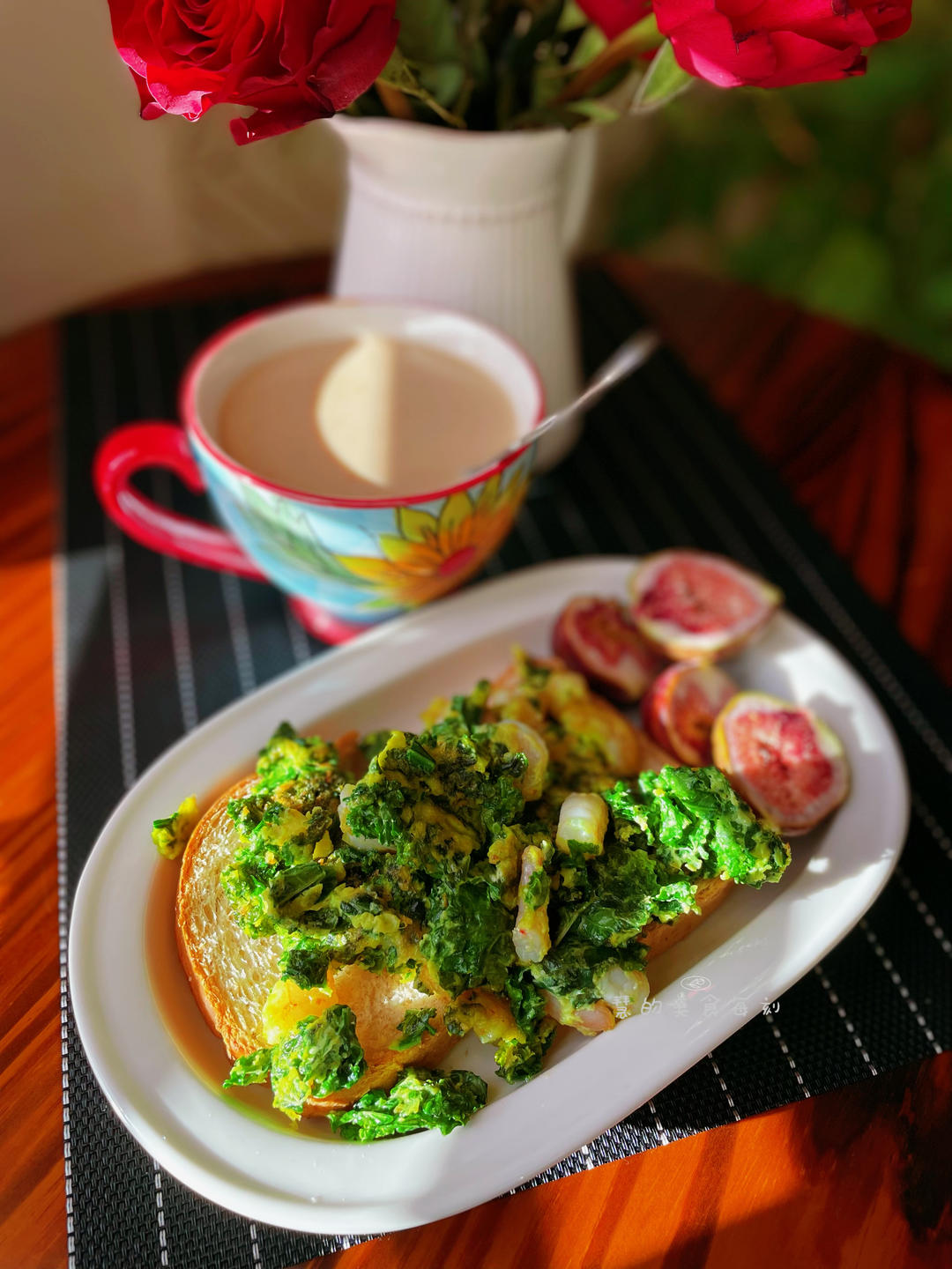 【鲜虾羽衣甘蓝煎饼】