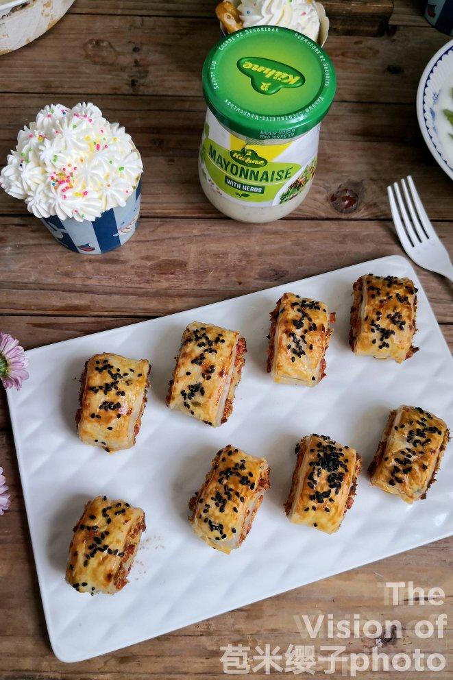 懒人早餐㊙️‼️手抓饼版火腿肉松酥