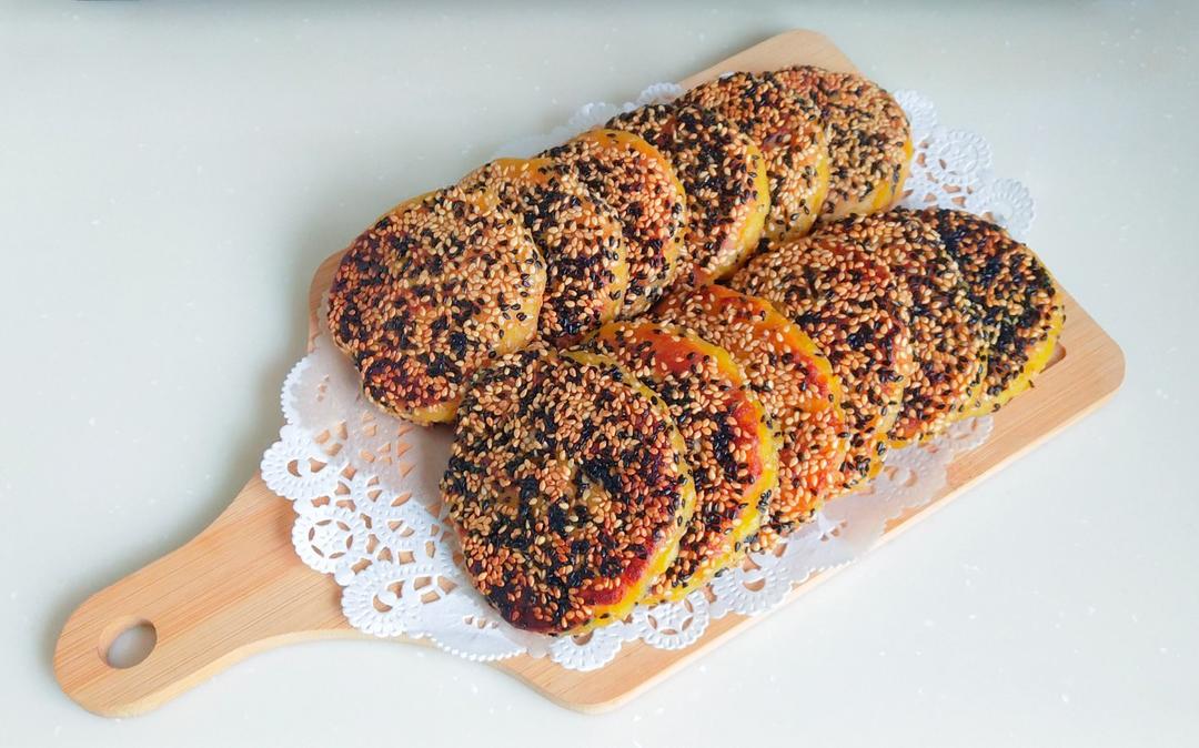 糯米红薯芝麻饼～