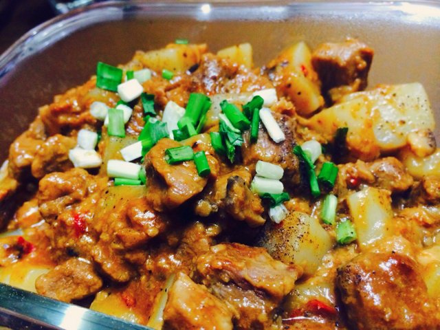 黑椒年糕牛肉粒