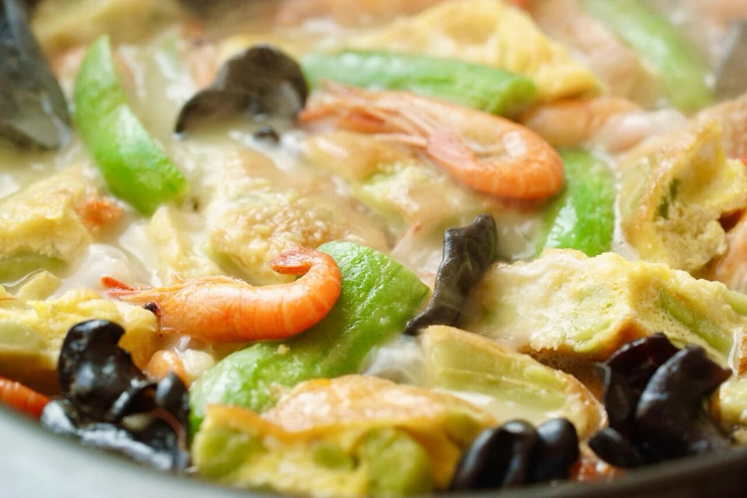 【搬运】【日食记】自记录菜谱 丝瓜蚕豆——豆瓣烩三鲜