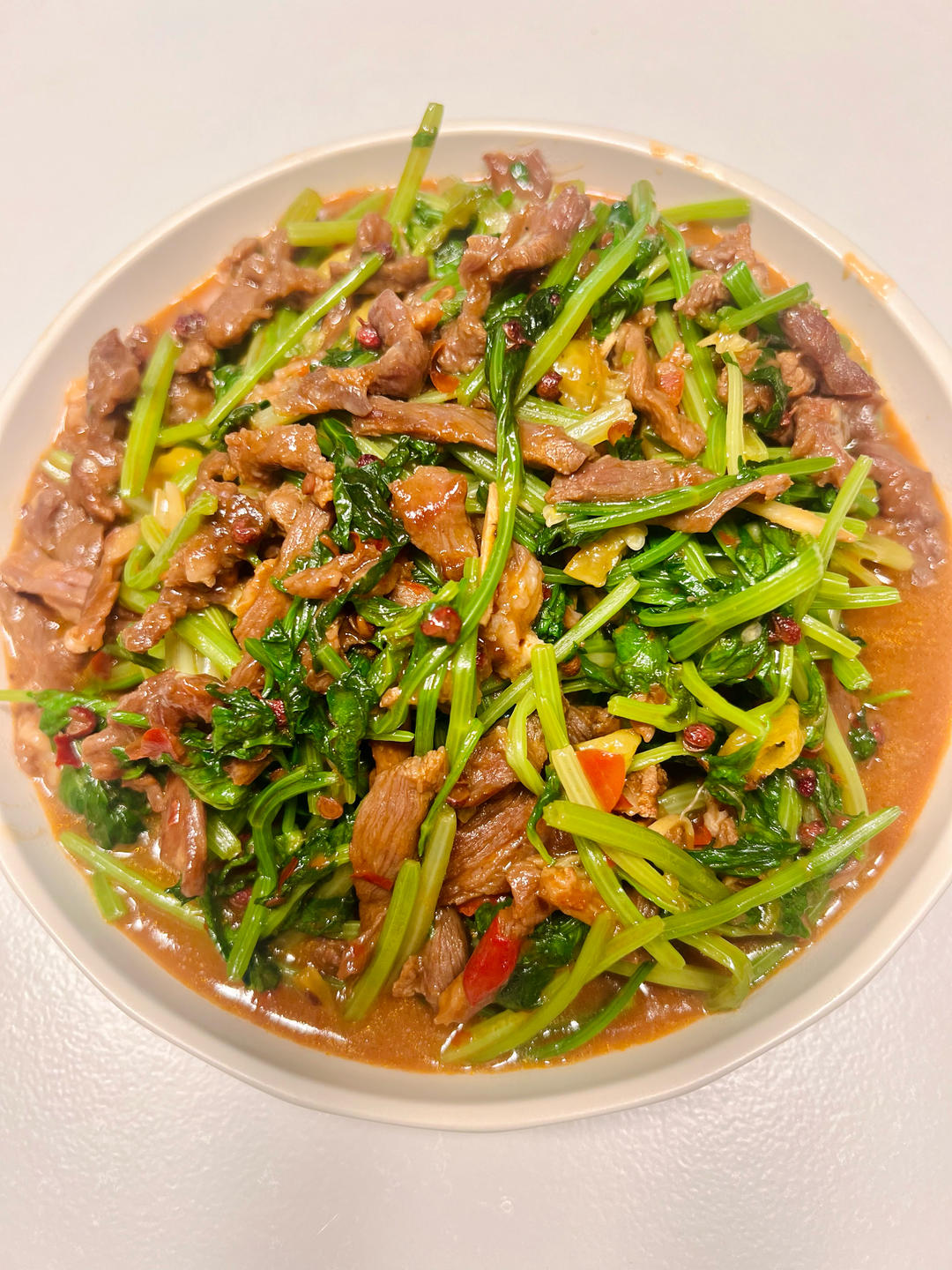芹菜泡椒牛肉丝