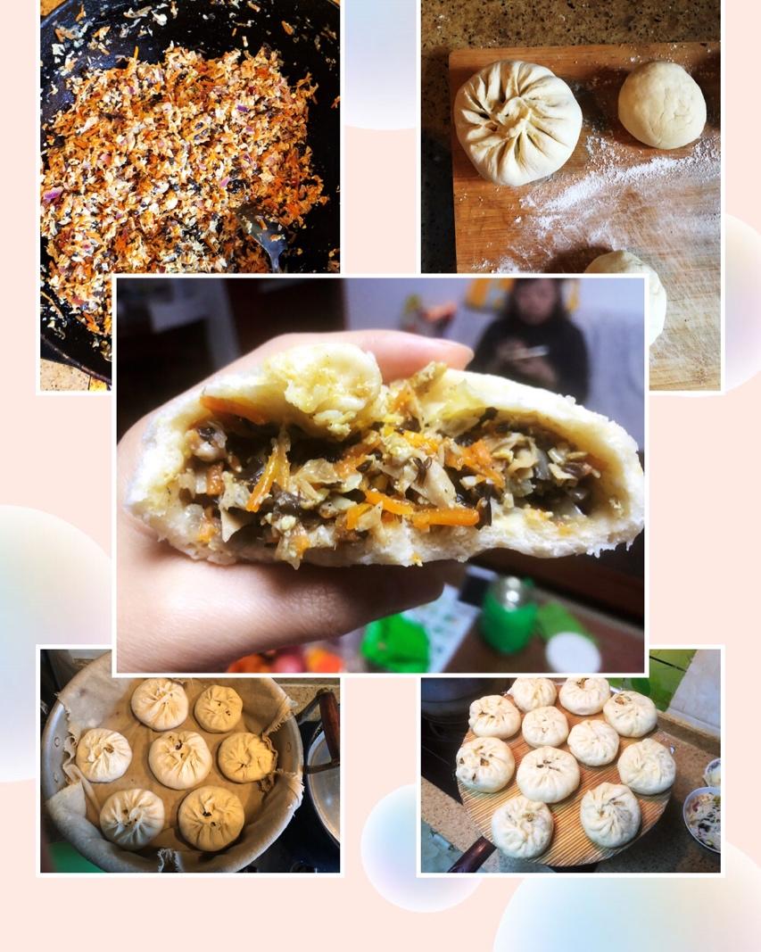 胡萝卜木耳鸡蛋素包子