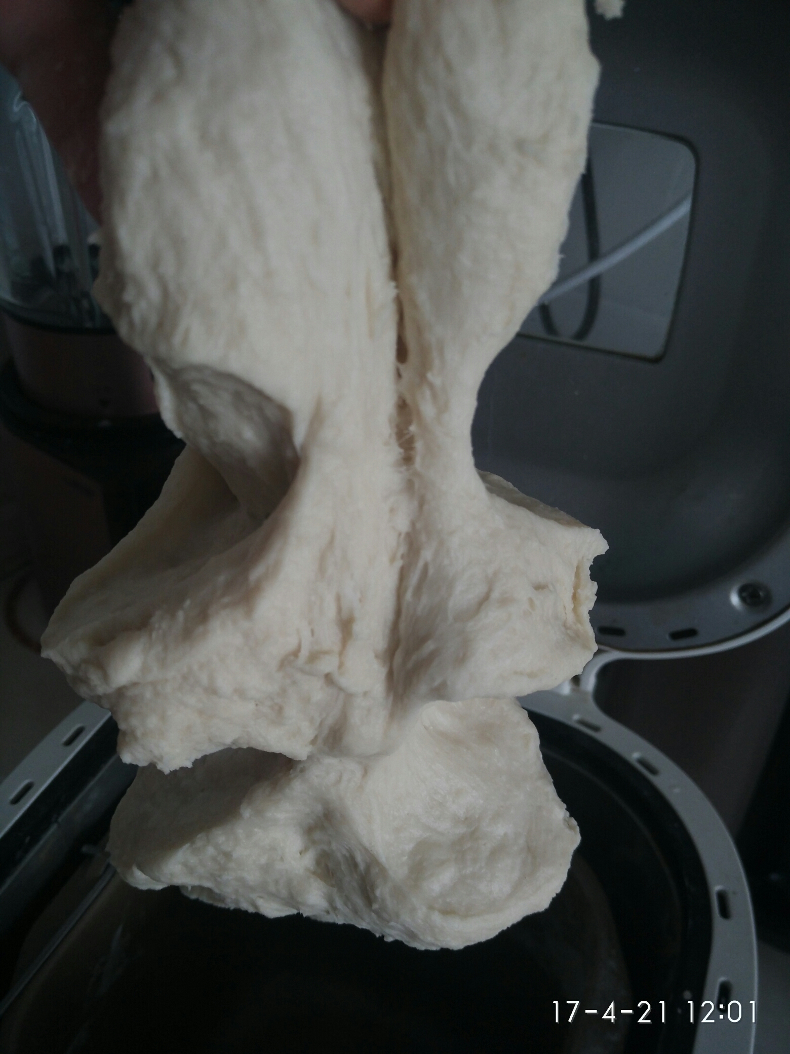 手套膜~东陵面包机的做法 步骤4
