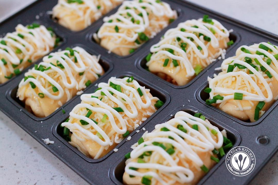 香葱芝士肉松面包