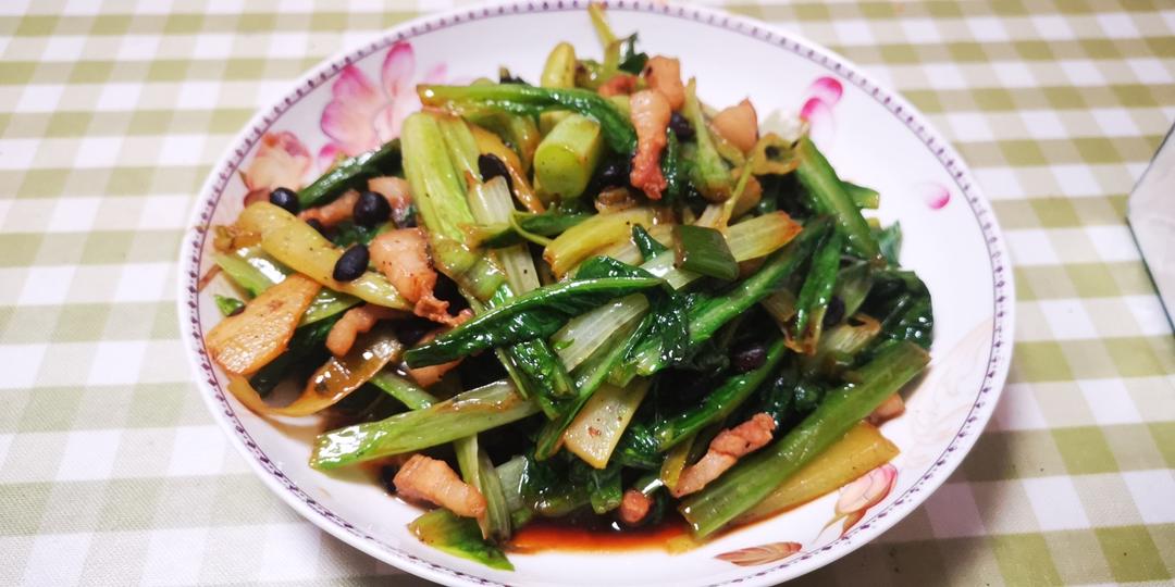 豆豉肉沫油麦菜