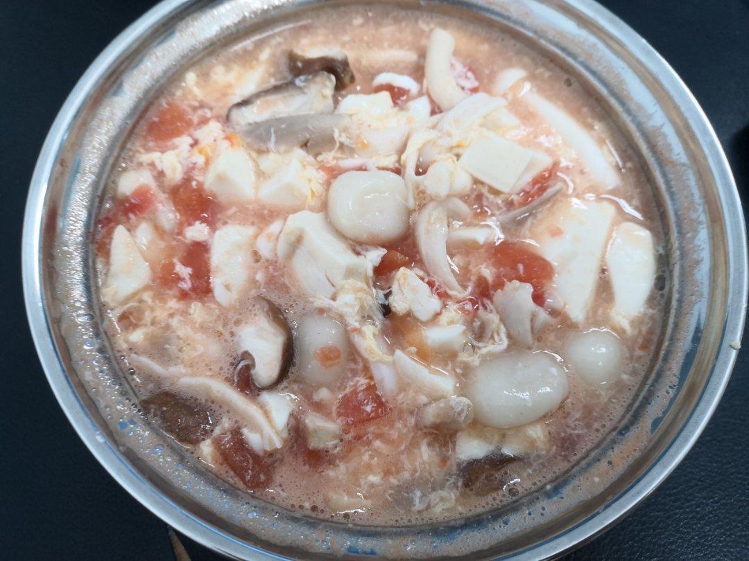 减脂快手菜～番茄金针菇豆腐汤