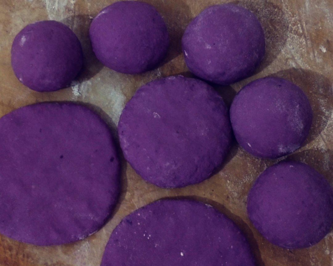 无水版*奶香紫薯(黑芝麻流心)发面馒头❤️的做法 步骤2