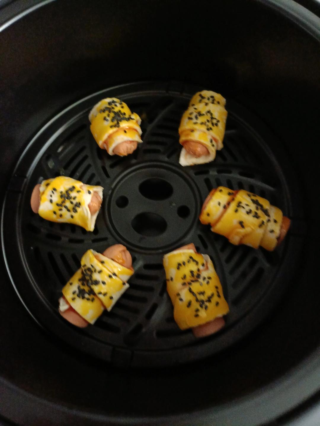 快手早餐：手抓饼变可颂面包（空气炸锅）