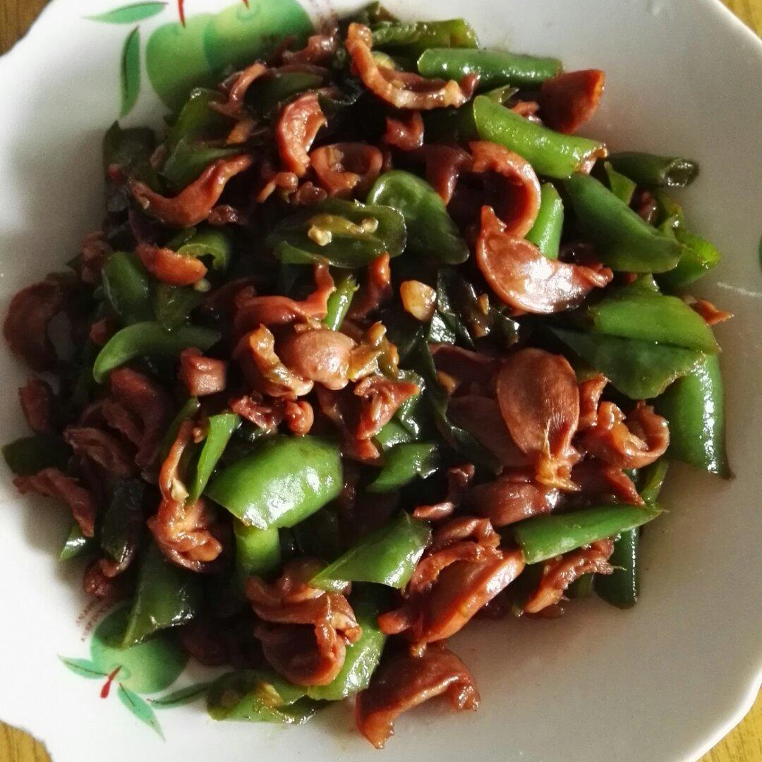 青菜泡饭做的爆炒鸡胗