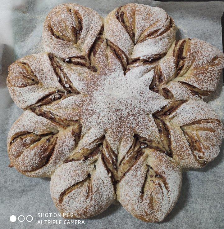 ins网红圣诞红糖肉桂雪花全麦面包（一次发酵）B83