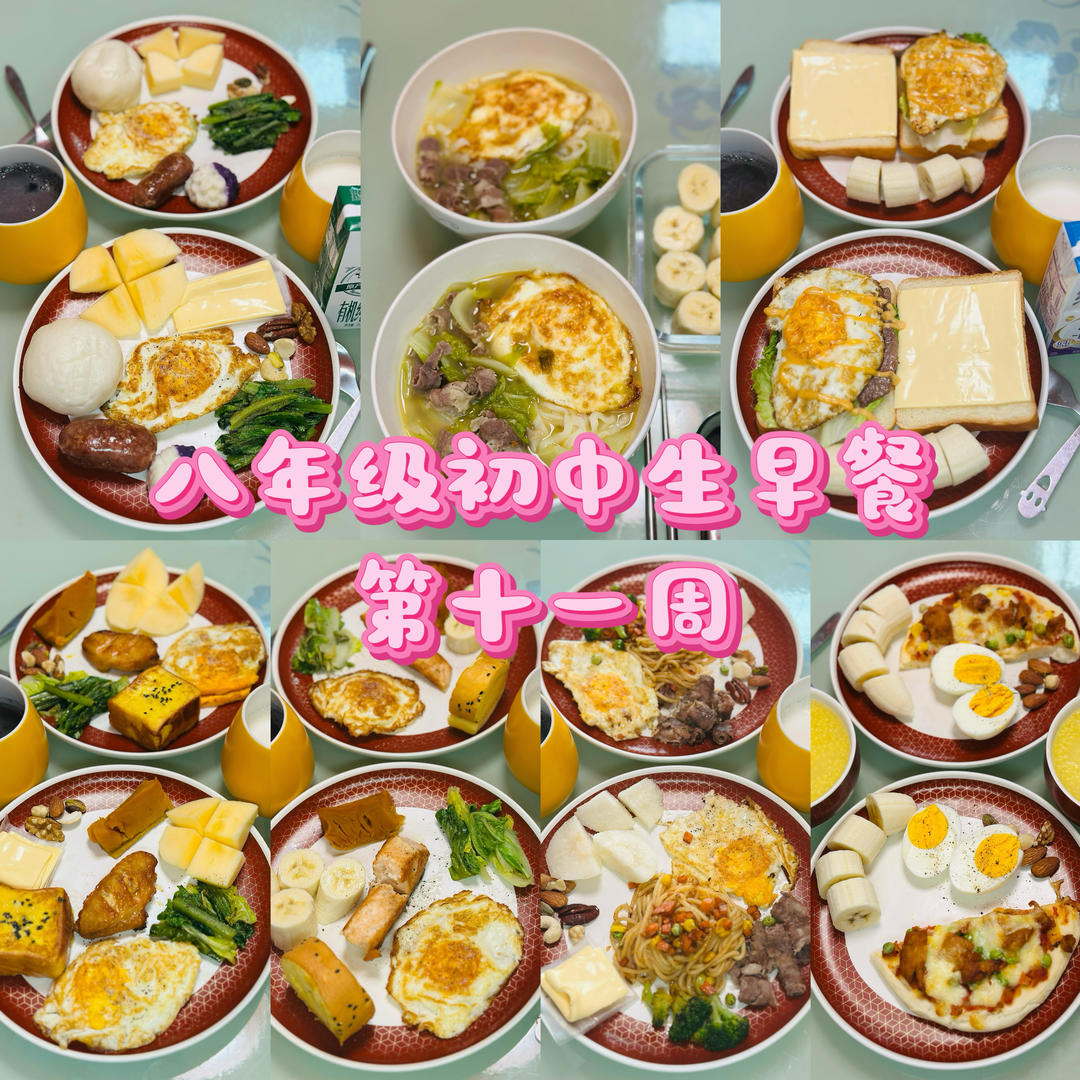 八年级初中生早餐🥣（第十一周）2025.11.10-2025.11.16