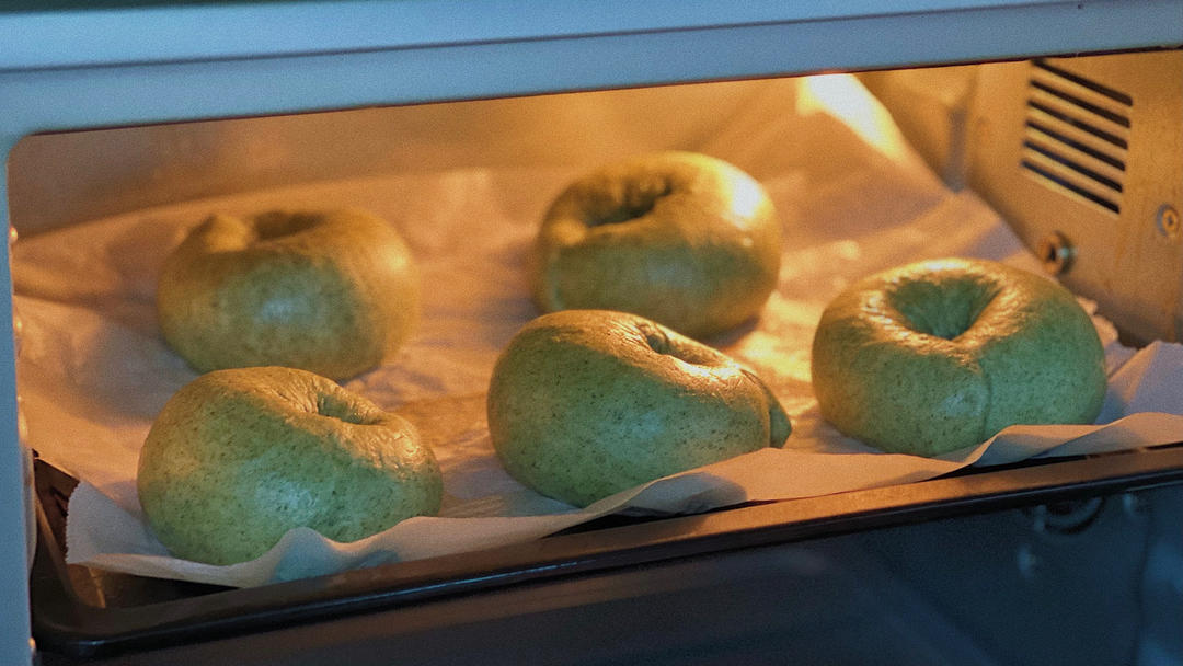 乳酪夹心艾草贝果（无油低糖健康主食🥯）