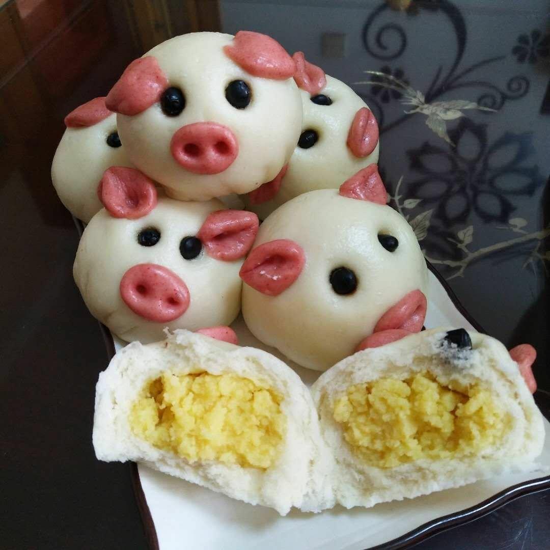 🐷小猪奶黄包（卡通包子）