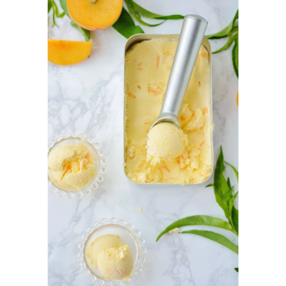 甜豌豆哎做的小清新的黄桃酸奶冰淇淋(无蛋黄版)