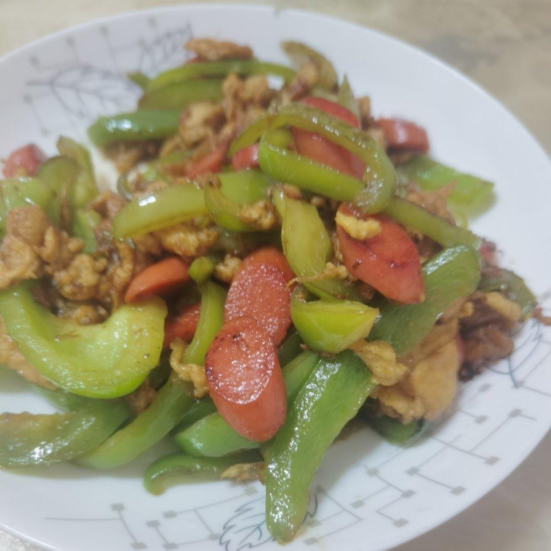 青椒火腿炒鸡蛋