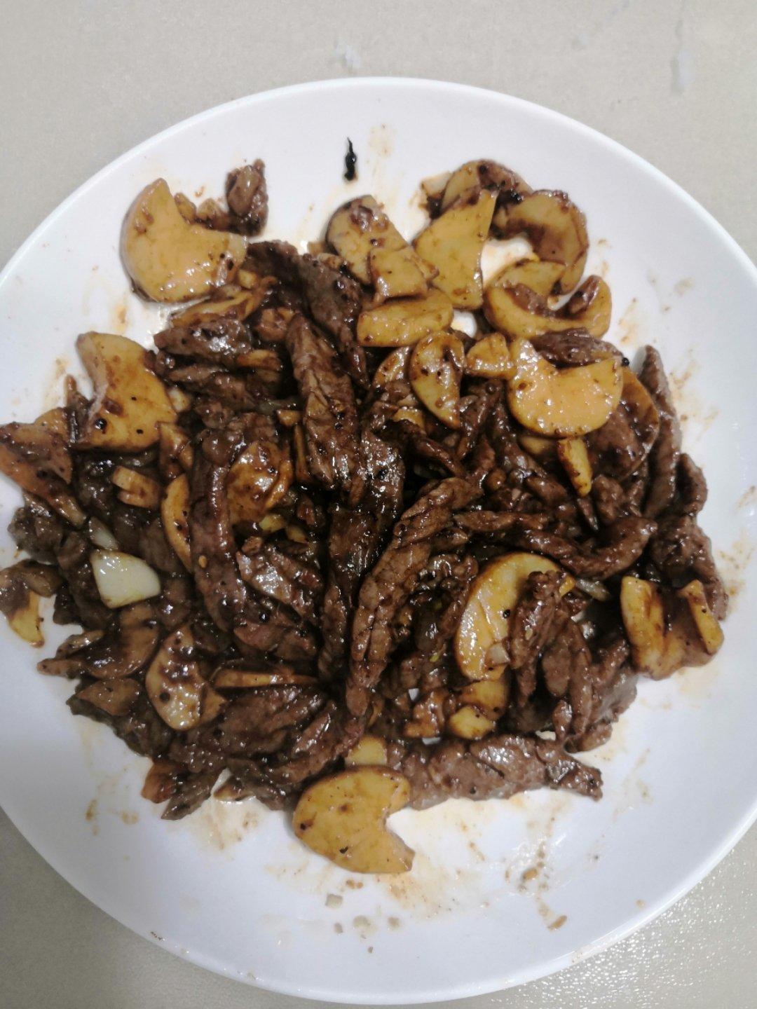 杏鲍菇炒牛肉