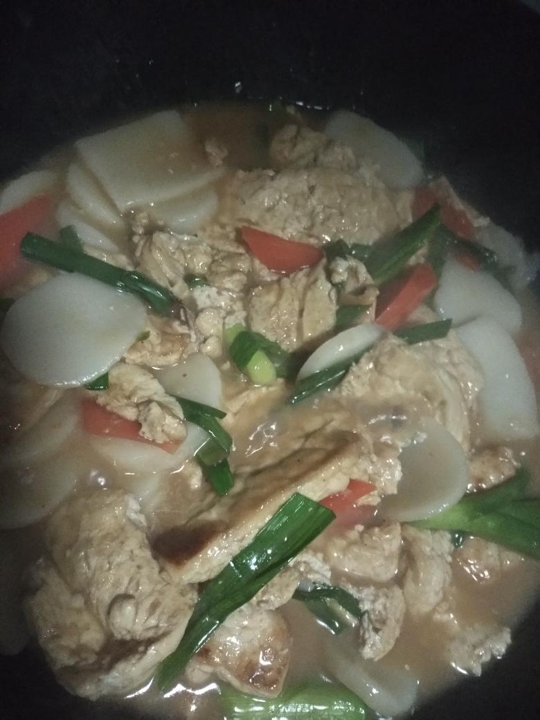 年糕烧豆腐的做法