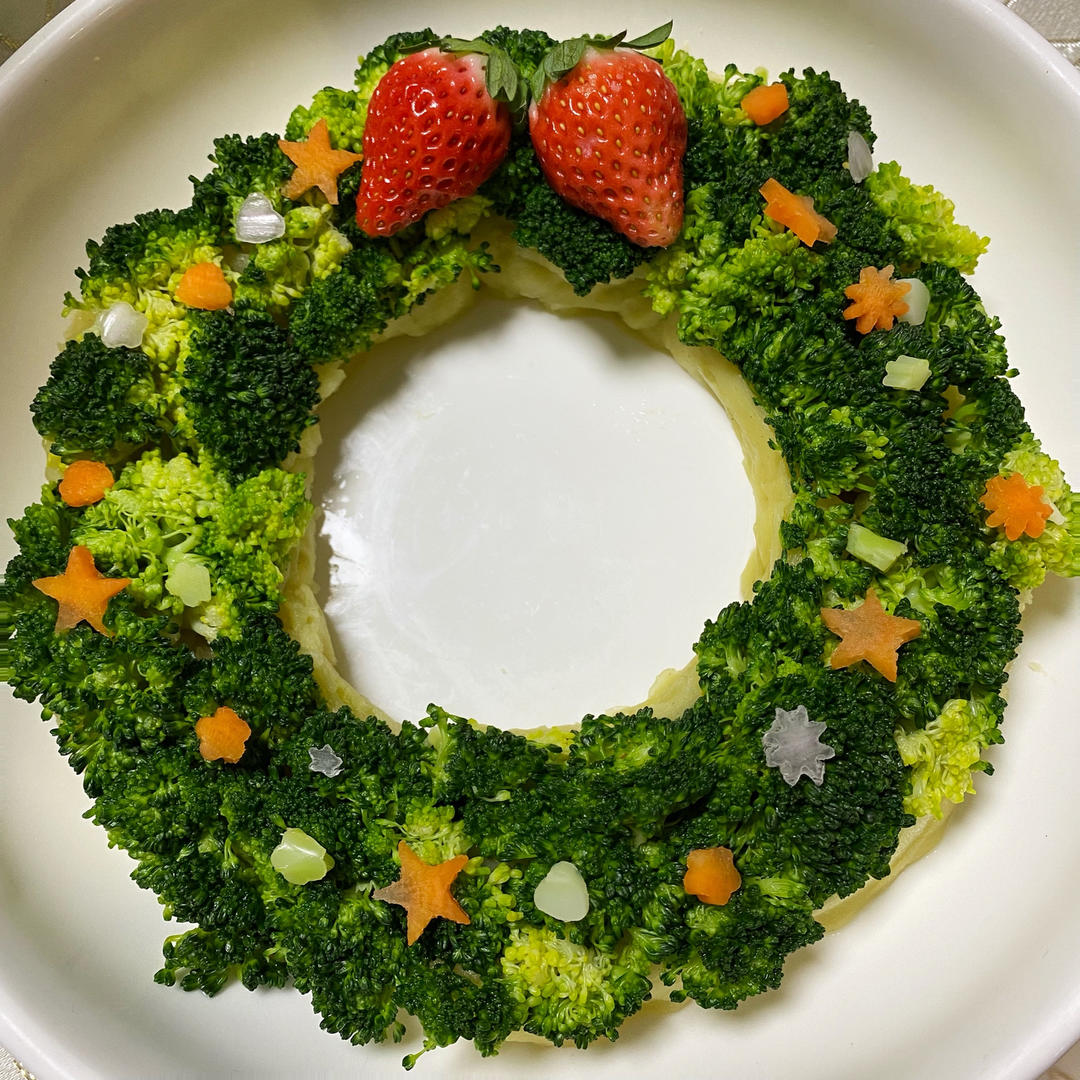 创意料理2🔥简易圣诞餐❗️西兰花花环土豆泥